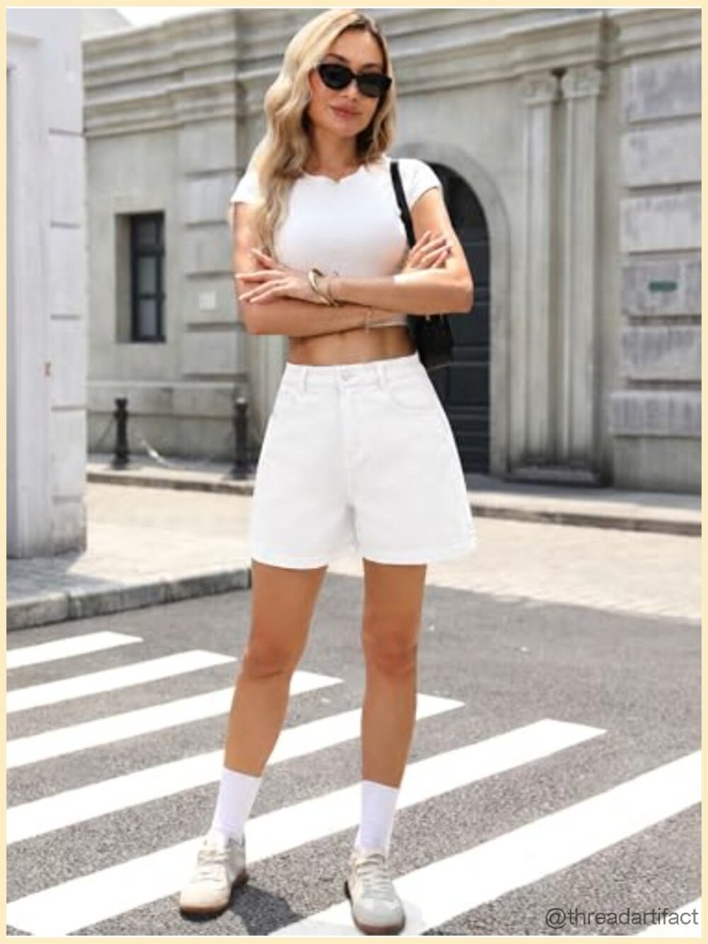 Baggy High Waist Stretchy Denim Bermuda Shorts Summer Casual Loose Fit Jorts - Picture 3 of 5